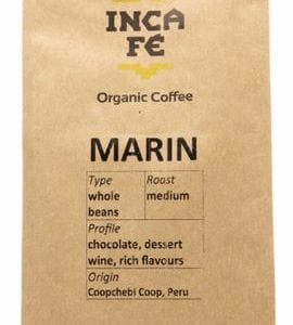 IncaFe Marin Whole Beans Coffee Med 200g