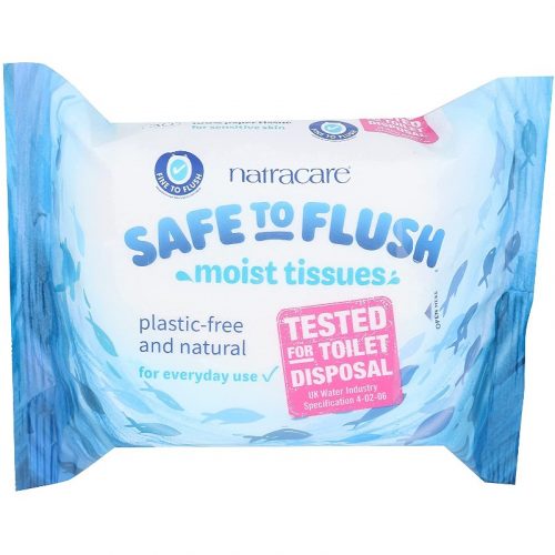 Natracare Safe to Flush Moist Tissues 30pk