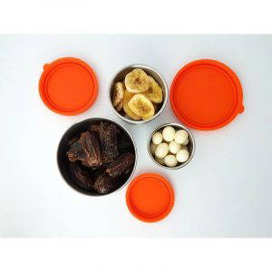 BentoNinja Snack Dip 3cup set Orange Silicone Lid