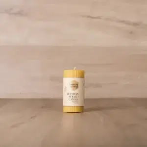 Honeywrap Beeswax Pillar Candle 10.5cm