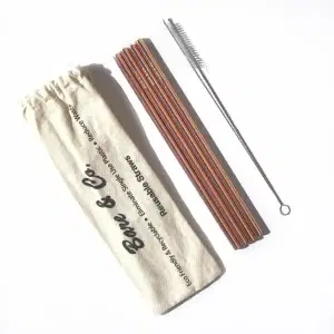 Bare&C Metal Straw Straight Gold 4pk