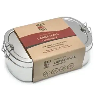 Meals In Steel Oval Large Lunchbox