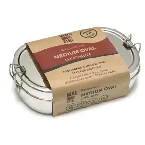 Meals In Steel Oval Medium Lunchbox