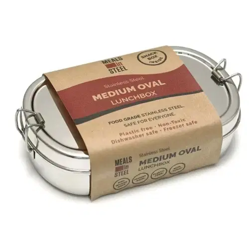 Meals In Steel Oval Medium Lunchbox