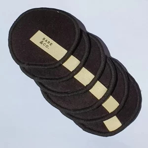 Bare&C Makeup Pad Hemp Black 6pk