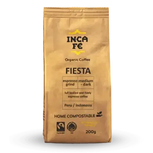 IncaFe Fiesta Espresso Grind Coffee Med/Dark 200g