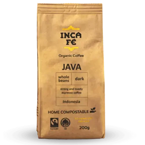 IncaFe Java Whole Bean Coffee Dark 200g