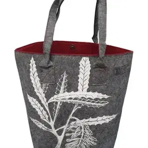 Ecofelt Jo Luping Shoulder Tote Rewarewa Grey/Burgandy