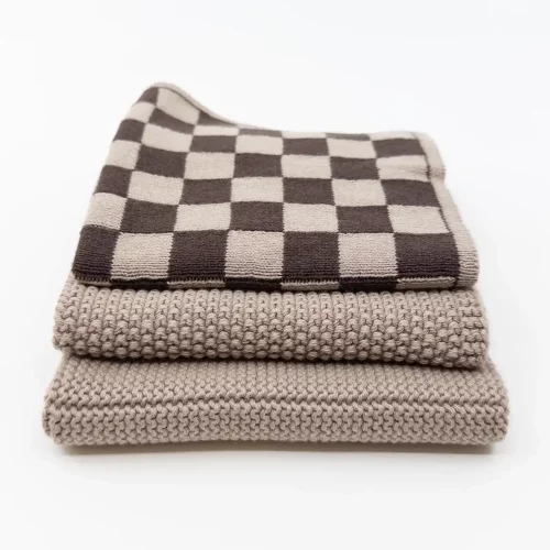 Ecovask Dishcloth Variety Choc Chequer Wih Hummus 3pk