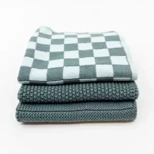 Ecovask Dishcloth Variety Sea Foam Chequer 3pk