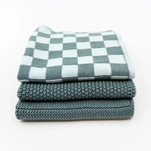 Ecovask Dishcloth Variety Sea Foam Chequer 3pk