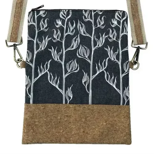 Cork Linen Jo Luping Dark Grey Harakeke Bag