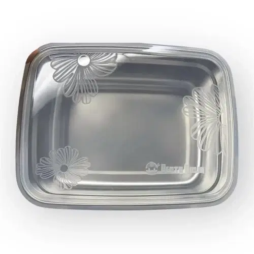 Looking from the top down at BentoNinja Silicone Clear Lid Leakproof