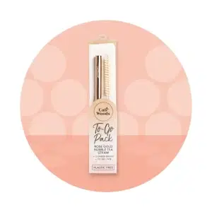 One CaliWoods To-Go Bubble Straw Rose Gold 1pk in its packaging