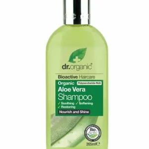 A bottle of Dr Organic Aloe Vera Shampoo 265ml