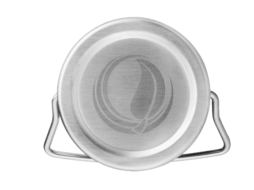 EcoTanka Stainles Steel Mega Lid sitting on its side showing the logo on top