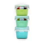 Melii Glass Container Sleeve Mint, Blue, Lime 3pk