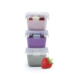 Melii Glass Container Sleeve Pink, Purple, Grey 3pk