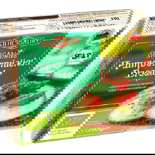 One package of Quickbury Pumpernickel Bread 250g