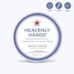 View of the top of the Svens Heaven Hand Cream 100g container