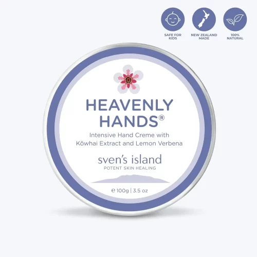 View of the top of the Svens Heaven Hand Cream 100g container