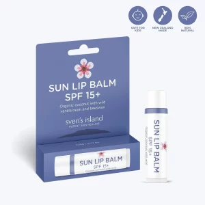 One Svens Sun Lip Balm SPF 15+next to its packaging