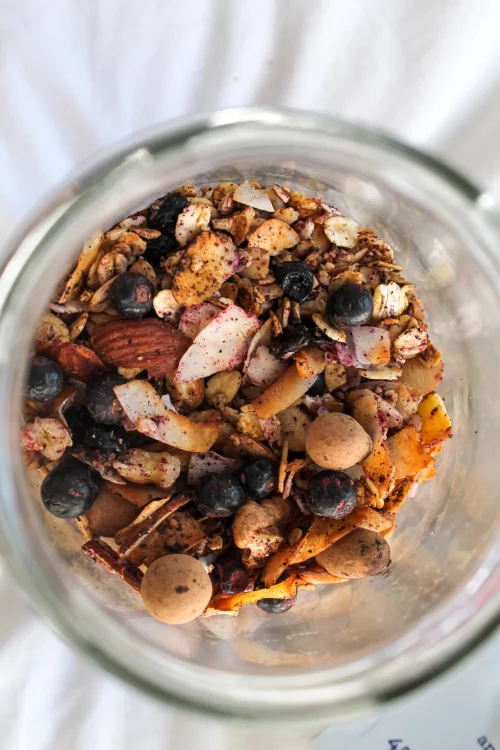Granola with Viberi freeze dried Blackcurrant Berries
