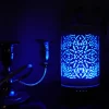 Zurma Diffuser Mandala Glow in the dark with a blue light turned on