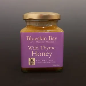 a jar of BlueskinBay Wild Thyme Honey 250g