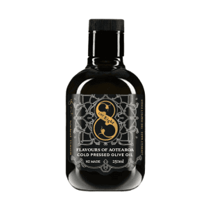 one bottle of Lot8 Flavours Aotearoa Olive Oil 250ml