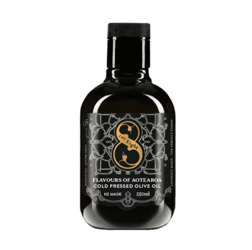 one bottle of Lot8 Flavours Aotearoa Olive Oil 250ml