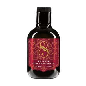 A bottle of Lot8 Reserve Extra Virgin Olive Oil 250ml