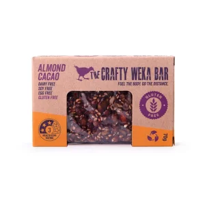 front of the CraftyWeka GF Almond Cacao packaging