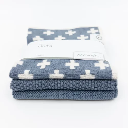 Ecovask Dishcloth Variety Denim 3pk in its packaging