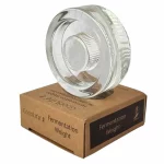 GoodLife Glass Fermentation Weight 69mm on top of its packaging