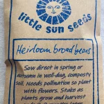 A package of LittleSunSeeds Heirloom Broad Bean