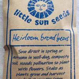 A package of LittleSunSeeds Heirloom Broad Bean