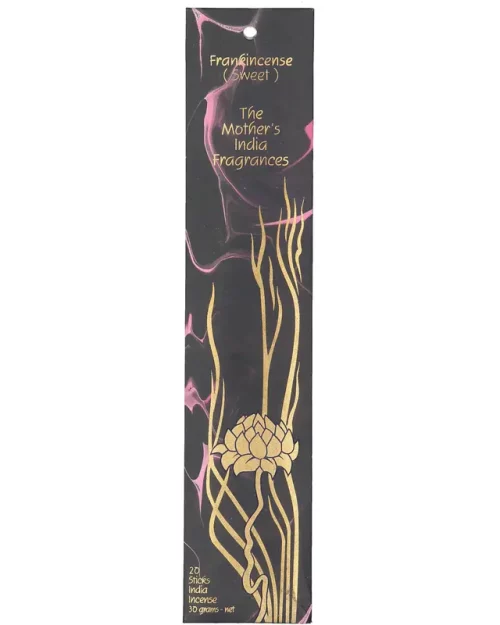 The front of MothersFragrances Frankincense Nagchampa packaging