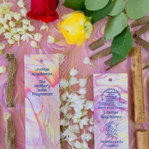MothersFragrances Lavanya Nagchampa on a table surrounded by incense