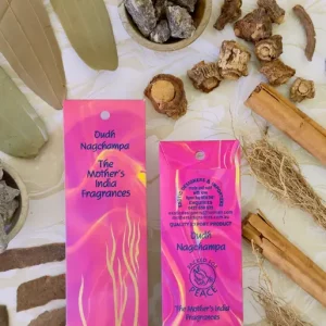 MothersFragrances Oudh Nagchampa on a table surrounded by incense