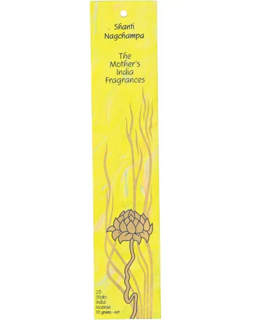 The front of MothersFragrances Shanti Nagchamp packaging