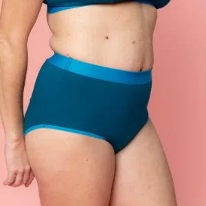 a woman wearing Nisa Sabina Womans Naturals Range Lake coloured briefs
