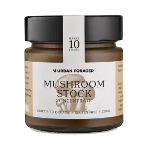 a jar of UrbanForager Mushroom Stock Concentrate 250ml