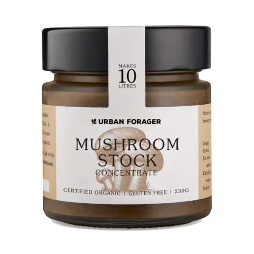 a jar of UrbanForager Mushroom Stock Concentrate 250ml
