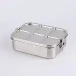 View of a closed BentoNinja Leak Proof Bento 3-Compartment Stainless Steel