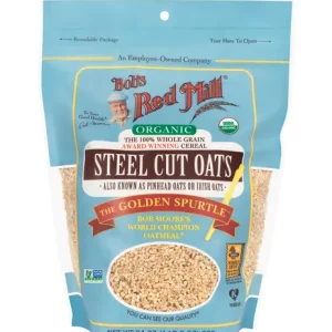 The front of Bobs Red Mill Oats Steel Cut 680g packaging