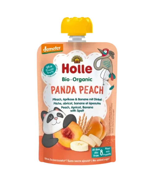 Holle Panda Peach Fruit Pouch 100g