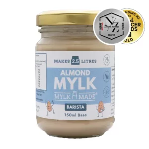a jar of MylkMade Almond Mylk Barista Base 150ml