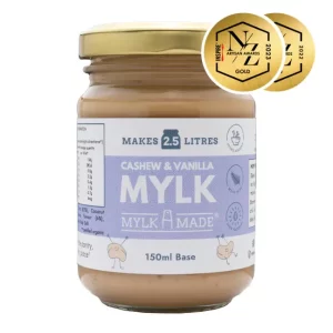 a jar of MylkMade Cashew Vanilla Mylk Base 150ml