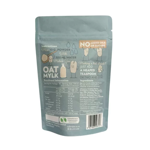 the back of MylkMade Oat Mylk Powder 200g packaging